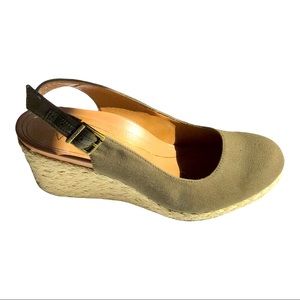 Vionic Carolina Wedge Slingback Espadrilles Womens Size 8 Olive Green Adjustable